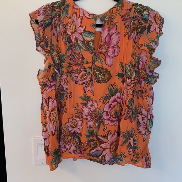 Farm Rio top blouse Anthropologie floral boho - Picture 5 of 7